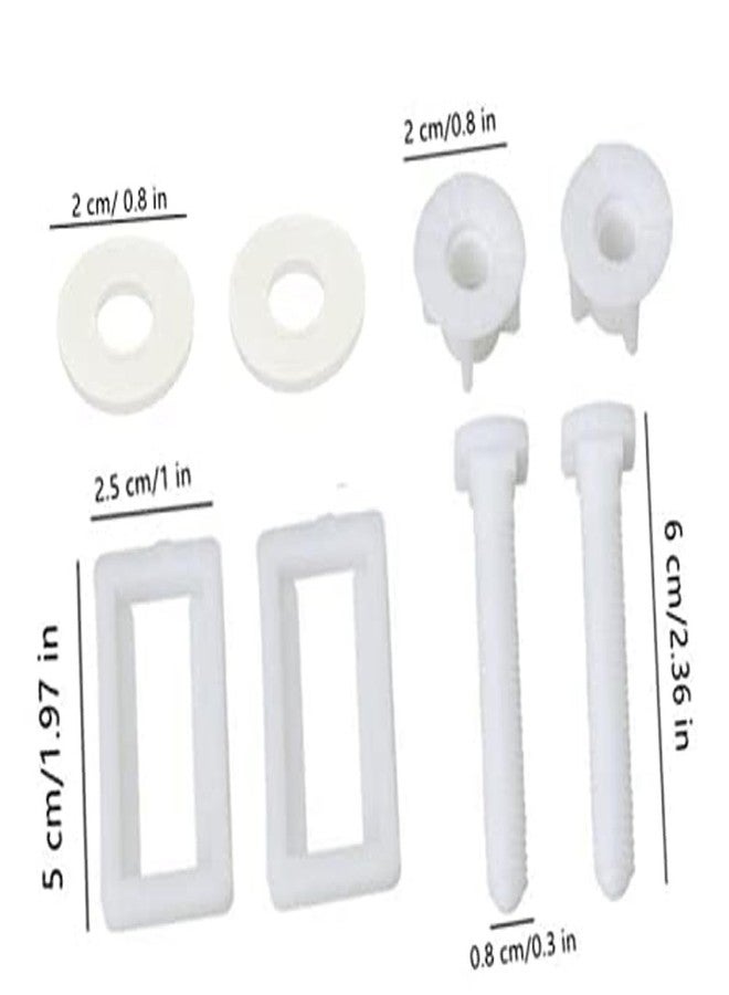 ام ال دي غطاء مقعد المرحاض الهيدروليكي البديل من MLD، مصنوع من بلاستيك PVC أوروبي، طقم براغي تثبيت مفصلية، براغي تثبيت، طقم أدوات إصلاح BOL4040 (زوج واحد، أبيض، بلاستيك) - Image 2